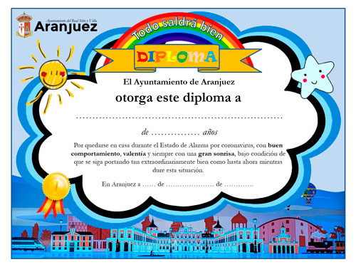 Diploma del Ayuntamiento de Aranjuez